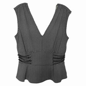 White House Black Market Stretch Black Peplum Top - Medium, NWOT